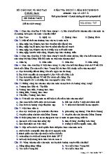 Đề kiểm tra học kì I môn Địa lý Lớp 12 - Mã đề 707 - Năm học 2018-2019 - Sở giáo dục và đào tạo Quảng Nam